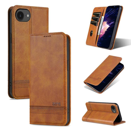 AZNS Magnetic Calf Texture Flip Leather Phone Case, For iPhone 17e / 16e, For iPhone 17 Pro Max, For iPhone 17 Pro, For iPhone 17, For iPhone Air, For iPhone 16 Pro Max, For iPhone 16 Pro, For iPhone 16 Plus, For iPhone 16, For iPhone 15 Pro Max       ...