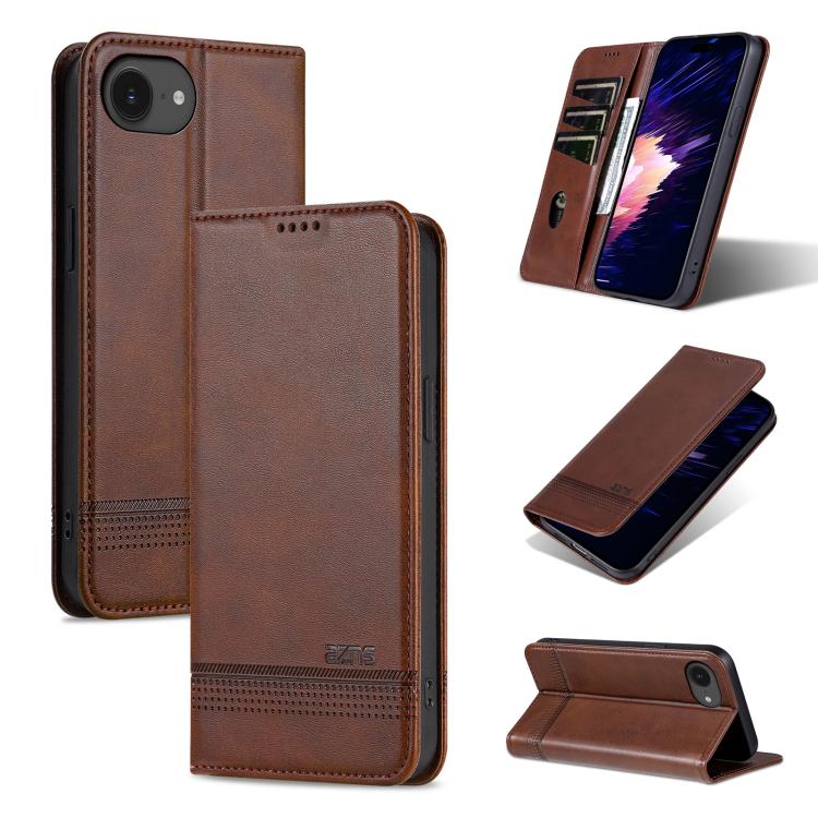 AZNS Magnetic Calf Texture Flip Leather Phone Case, For iPhone 17e / 16e, For iPhone 17 Pro Max, For iPhone 17 Pro, For iPhone 17, For iPhone Air, For iPhone 16 Pro Max, For iPhone 16 Pro, For iPhone 16 Plus, For iPhone 16, For iPhone 15 Pro Max       ...