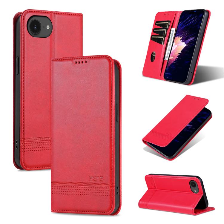 AZNS Magnetic Calf Texture Flip Leather Phone Case, For iPhone 17e / 16e, For iPhone 17 Pro Max, For iPhone 17 Pro, For iPhone 17, For iPhone Air, For iPhone 16 Pro Max, For iPhone 16 Pro, For iPhone 16 Plus, For iPhone 16, For iPhone 15 Pro Max       ...
