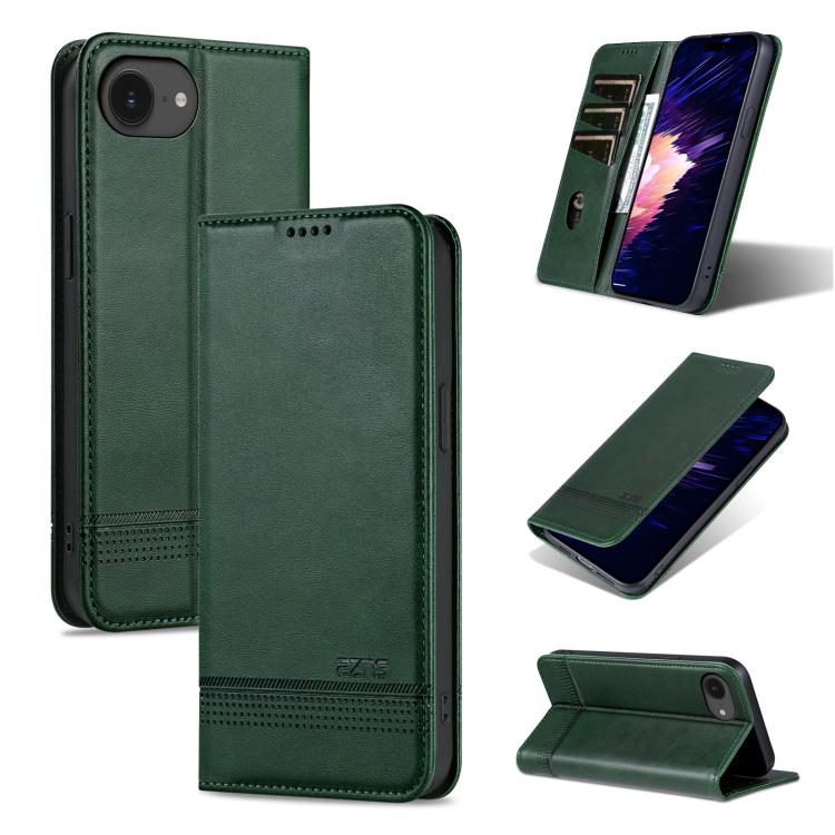 AZNS Magnetic Calf Texture Flip Leather Phone Case, For iPhone 17e / 16e, For iPhone 17 Pro Max, For iPhone 17 Pro, For iPhone 17, For iPhone Air, For iPhone 16 Pro Max, For iPhone 16 Pro, For iPhone 16 Plus, For iPhone 16, For iPhone 15 Pro Max       ...