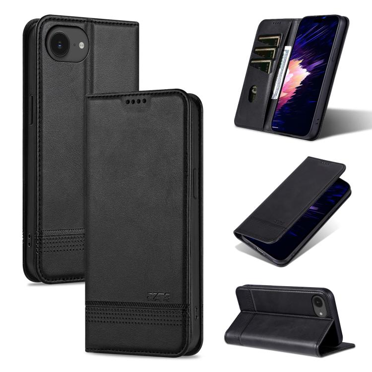 AZNS Magnetic Calf Texture Flip Leather Phone Case, For iPhone 17e / 16e, For iPhone 17 Pro Max, For iPhone 17 Pro, For iPhone 17, For iPhone Air, For iPhone 16 Pro Max, For iPhone 16 Pro, For iPhone 16 Plus, For iPhone 16, For iPhone 15 Pro Max       ...
