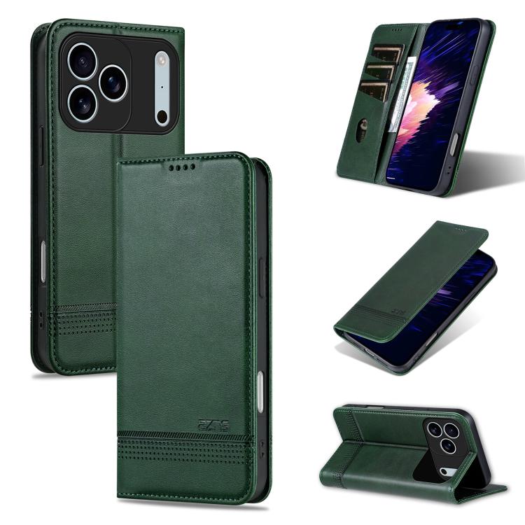 AZNS Magnetic Calf Texture Flip Leather Phone Case, For iPhone 17e / 16e, For iPhone 17 Pro Max, For iPhone 17 Pro, For iPhone 17, For iPhone Air, For iPhone 16 Pro Max, For iPhone 16 Pro, For iPhone 16 Plus, For iPhone 16, For iPhone 15 Pro Max       ...