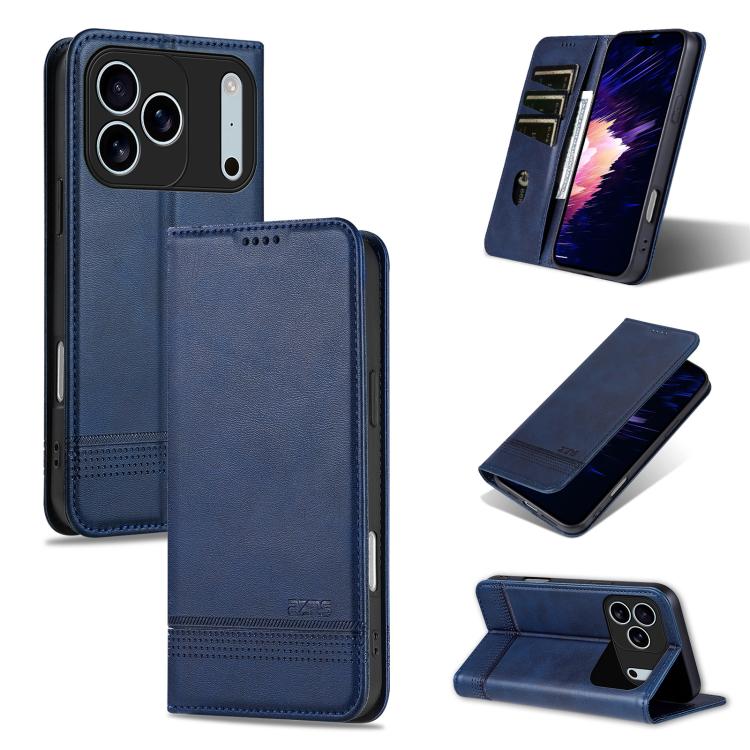 AZNS Magnetic Calf Texture Flip Leather Phone Case, For iPhone 17e / 16e, For iPhone 17 Pro Max, For iPhone 17 Pro, For iPhone 17, For iPhone Air, For iPhone 16 Pro Max, For iPhone 16 Pro, For iPhone 16 Plus, For iPhone 16, For iPhone 15 Pro Max       ...
