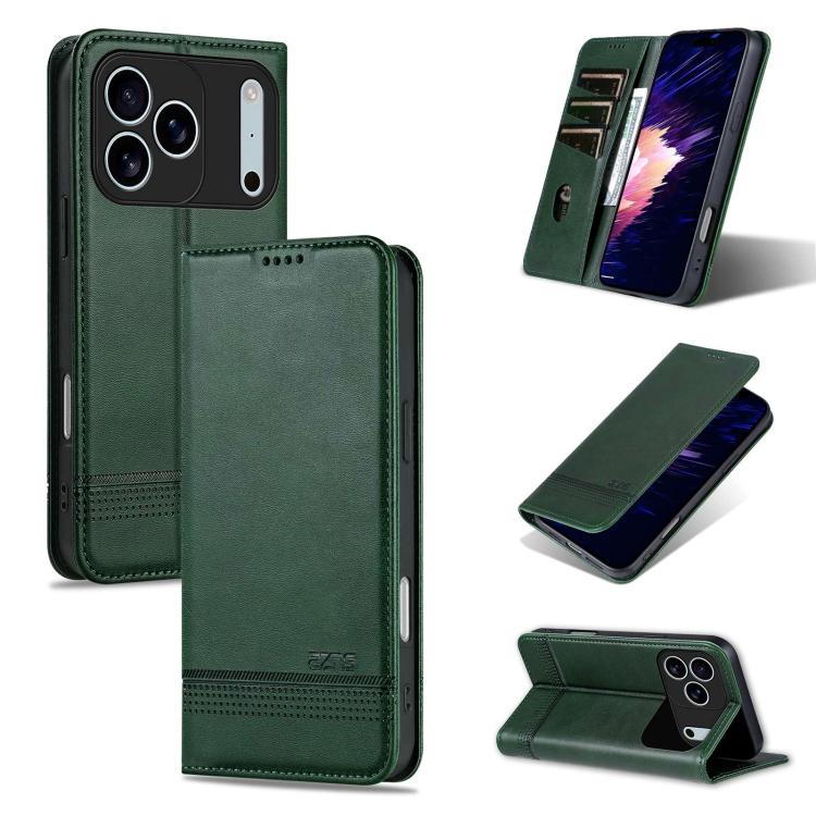 AZNS Magnetic Calf Texture Flip Leather Phone Case, For iPhone 18 Pro, For iPhone 18 Pro Max, For iPhone 17e / 16e, For iPhone 17 Pro Max, For iPhone 17 Pro, For iPhone 17, For iPhone Air, For iPhone 16 Pro Max, For iPhone 16 Pro, For iPhone 16 Plus   ...