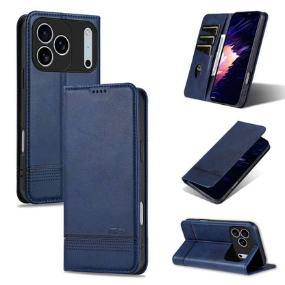 AZNS Magnetic Calf Texture Flip Leather Phone Case, For iPhone 18 Pro, For iPhone 18 Pro Max, For iPhone 17e / 16e, For iPhone 17 Pro Max, For iPhone 17 Pro, For iPhone 17, For iPhone Air, For iPhone 16 Pro Max, For iPhone 16 Pro, For iPhone 16 Plus   ...