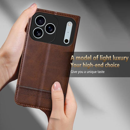 AZNS Magnetic Calf Texture Flip Leather Phone Case, For iPhone 18 Pro, For iPhone 18 Pro Max, For iPhone 17e / 16e, For iPhone 17 Pro Max, For iPhone 17 Pro, For iPhone 17, For iPhone Air, For iPhone 16 Pro Max, For iPhone 16 Pro, For iPhone 16 Plus   ...