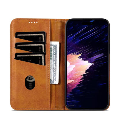 AZNS Magnetic Calf Texture Flip Leather Phone Case, For iPhone 18 Pro, For iPhone 18 Pro Max, For iPhone 17e / 16e, For iPhone 17 Pro Max, For iPhone 17 Pro, For iPhone 17, For iPhone Air, For iPhone 16 Pro Max, For iPhone 16 Pro, For iPhone 16 Plus   ...