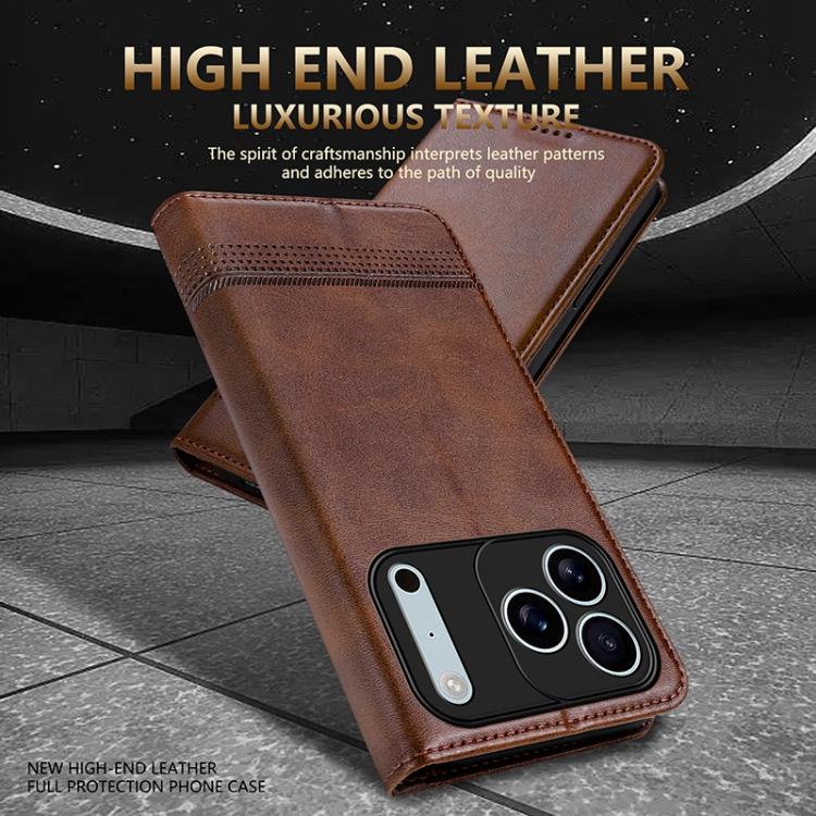 AZNS Magnetic Calf Texture Flip Leather Phone Case, For iPhone 18 Pro, For iPhone 18 Pro Max, For iPhone 17e / 16e, For iPhone 17 Pro Max, For iPhone 17 Pro, For iPhone 17, For iPhone Air, For iPhone 16 Pro Max, For iPhone 16 Pro, For iPhone 16 Plus   ...