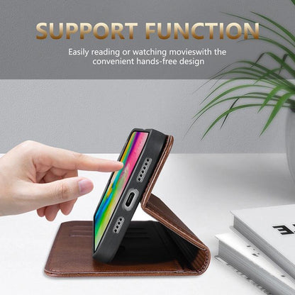 AZNS Magnetic Calf Texture Flip Leather Phone Case, For iPhone 18 Pro, For iPhone 18 Pro Max, For iPhone 17e / 16e, For iPhone 17 Pro Max, For iPhone 17 Pro, For iPhone 17, For iPhone Air, For iPhone 16 Pro Max, For iPhone 16 Pro, For iPhone 16 Plus   ...