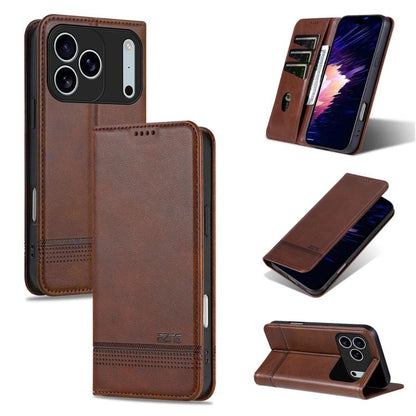 AZNS Magnetic Calf Texture Flip Leather Phone Case, For iPhone 18 Pro, For iPhone 18 Pro Max, For iPhone 17e / 16e, For iPhone 17 Pro Max, For iPhone 17 Pro, For iPhone 17, For iPhone Air, For iPhone 16 Pro Max, For iPhone 16 Pro, For iPhone 16 Plus   ...