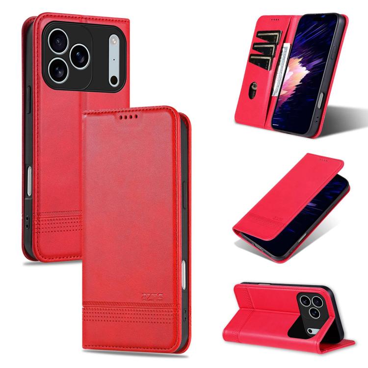 AZNS Magnetic Calf Texture Flip Leather Phone Case, For iPhone 18 Pro, For iPhone 18 Pro Max, For iPhone 17e / 16e, For iPhone 17 Pro Max, For iPhone 17 Pro, For iPhone 17, For iPhone Air, For iPhone 16 Pro Max, For iPhone 16 Pro, For iPhone 16 Plus   ...