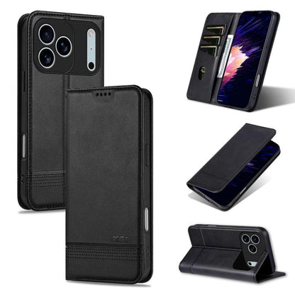 AZNS Magnetic Calf Texture Flip Leather Phone Case, For iPhone 18 Pro, For iPhone 18 Pro Max, For iPhone 17e / 16e, For iPhone 17 Pro Max, For iPhone 17 Pro, For iPhone 17, For iPhone Air, For iPhone 16 Pro Max, For iPhone 16 Pro, For iPhone 16 Plus   ...