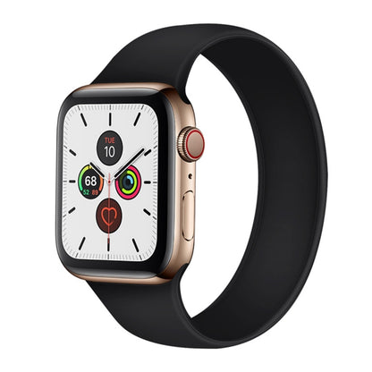 For Apple Watch Series 5 & 4 40mm / 3 & 2 & 1 38mm Solid Color Elastic Silicone Replacement Wrist Strap Watchband, Size:S 130mm, S 130mm, M 143mm, L 156mm