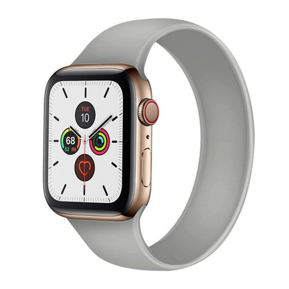 For Apple Watch Series 5 & 4 40mm / 3 & 2 & 1 38mm Solid Color Elastic Silicone Replacement Wrist Strap Watchband, Size:S 130mm, S 130mm, M 143mm, L 156mm