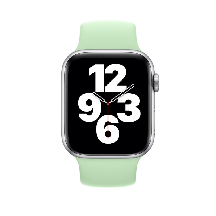 For Apple Watch Series 5 & 4 40mm / 3 & 2 & 1 38mm Solid Color Elastic Silicone Replacement Wrist Strap Watchband, Size:S 130mm, S 130mm, M 143mm, L 156mm