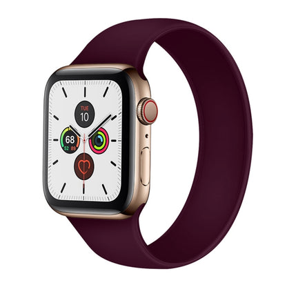 For Apple Watch Series 5 & 4 40mm / 3 & 2 & 1 38mm Solid Color Elastic Silicone Replacement Wrist Strap Watchband, Size:S 130mm, S 130mm, M 143mm, L 156mm