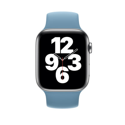For Apple Watch Series 8&7 41mm / SE 2&6&SE&5&4 40mm / 3&2&1 38mm Solid Color Elastic Silicone Watch Band, Size:M 143mm (Aqua Blue), Size:M 143mm