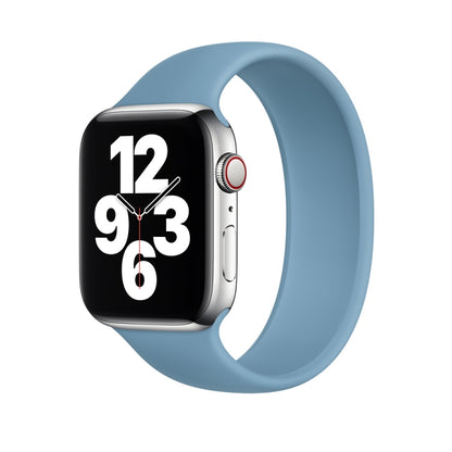 For Apple Watch Series 8&7 41mm / SE 2&6&SE&5&4 40mm / 3&2&1 38mm Solid Color Elastic Silicone Watch Band, Size:M 143mm (Aqua Blue), Size:M 143mm