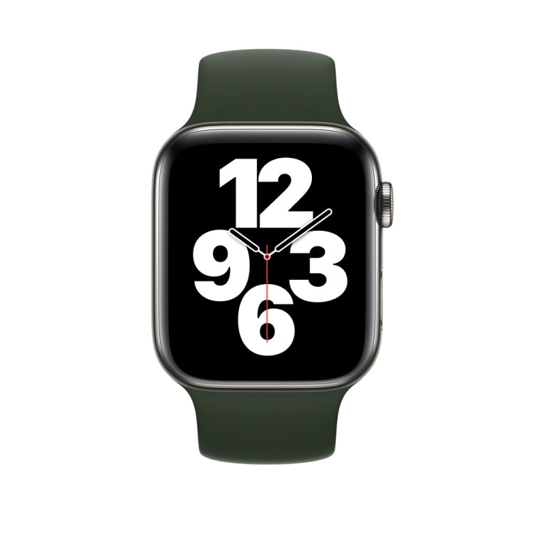 For Apple Watch Series 8&7 41mm / SE 2&6&SE&5&4 40mm / 3&2&1 38mm Solid Color Elastic Silicone Watch Band, Size:L 156mm, Size:L 156mm