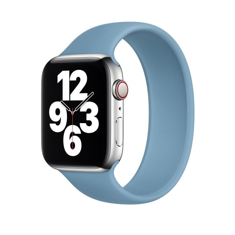 For Apple Watch Series 8&7 41mm / SE 2&6&SE&5&4 40mm / 3&2&1 38mm Solid Color Elastic Silicone Watch Band, Size:L 156mm, Size:L 156mm