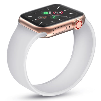 For Apple Watch Series 5 & 4 44mm / 3 & 2 & 1 42mm Solid Color Elastic Silicone Replacement Wrist Strap Watchband, S 130mm, Size:S 130mm, Size:M 143mm, M 143mm, Size:L 156mm, L 156mm