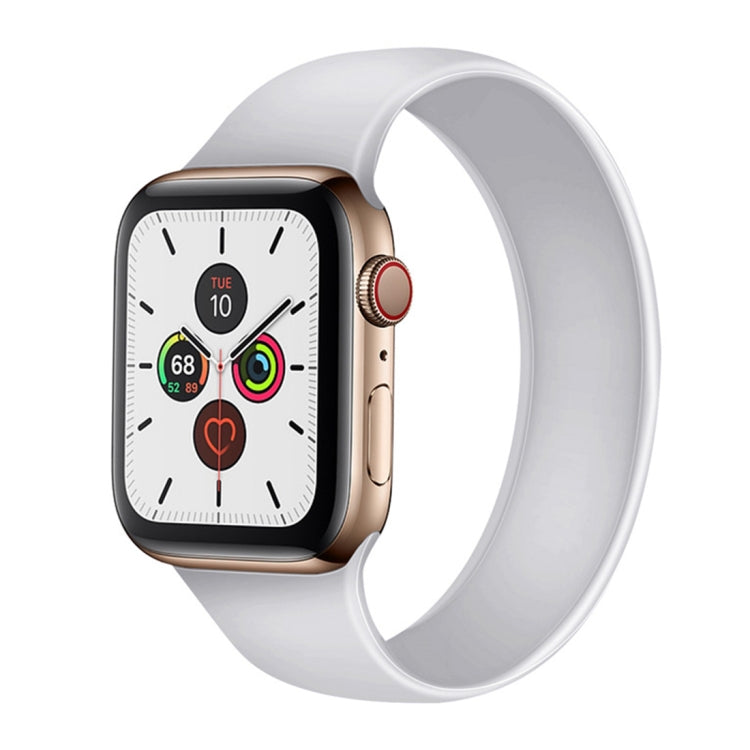 For Apple Watch Series 5 & 4 44mm / 3 & 2 & 1 42mm Solid Color Elastic Silicone Replacement Wrist Strap Watchband, S 130mm, Size:S 130mm, Size:M 143mm, M 143mm, Size:L 156mm, L 156mm