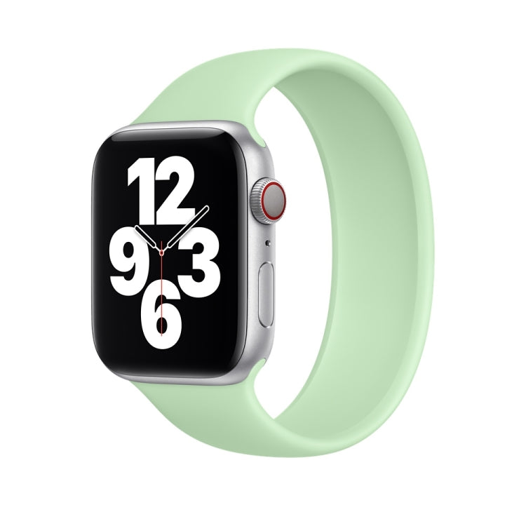 For Apple Watch Series 5 & 4 44mm / 3 & 2 & 1 42mm Solid Color Elastic Silicone Replacement Wrist Strap Watchband, S 130mm, Size:S 130mm, Size:M 143mm, M 143mm, Size:L 156mm, L 156mm