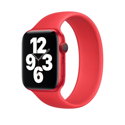 For Apple Watch Series 5 & 4 44mm / 3 & 2 & 1 42mm Solid Color Elastic Silicone Replacement Wrist Strap Watchband, S 130mm, Size:S 130mm, Size:M 143mm, M 143mm, Size:L 156mm, L 156mm