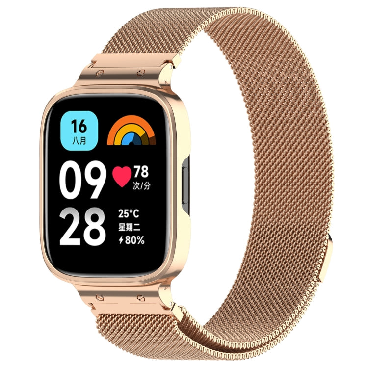 2 in 1 Milan Metal Watch Band with Watch Frame, For Redmi Watch 3 Lite / Watch 3 Active