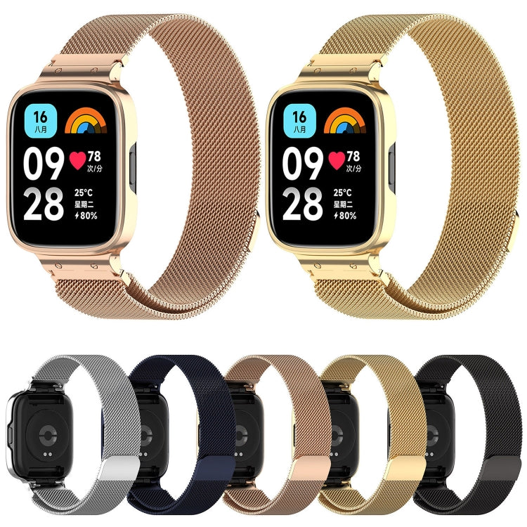2 in 1 Milan Metal Watch Band with Watch Frame, For Redmi Watch 3 Lite / Watch 3 Active