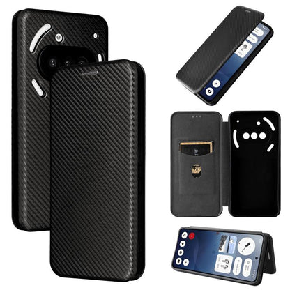 Carbon Fiber Texture Flip Leather Phone Case, For Nothing Phone 4a Pro, For Nothing Phone 4a, For Nothing Phone 3a Lite, For Nothing Phone 3 5G, For Nothing Phone 3a, For Nothing Phone 3a Pro, For Nothing CMF Phone 1, For Nothing Phone 2