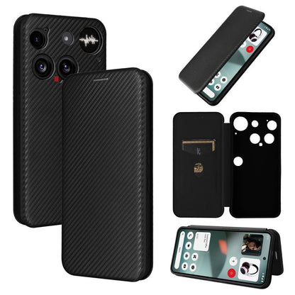 Carbon Fiber Texture Flip Leather Phone Case, For Nothing Phone 4a Pro, For Nothing Phone 4a, For Nothing Phone 3a Lite, For Nothing Phone 3 5G, For Nothing Phone 3a, For Nothing Phone 3a Pro, For Nothing CMF Phone 1, For Nothing Phone 2