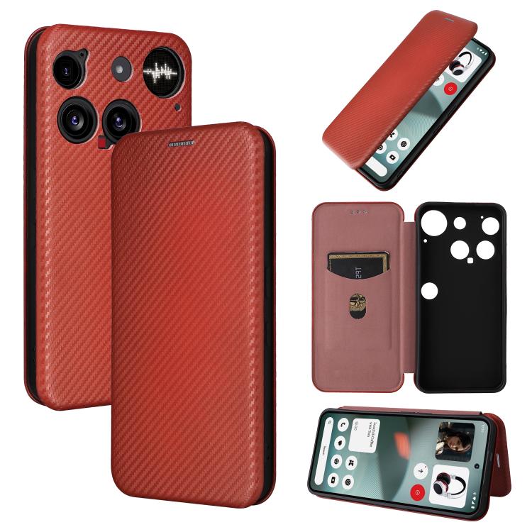 Carbon Fiber Texture Flip Leather Phone Case, For Nothing Phone 4a Pro, For Nothing Phone 4a, For Nothing Phone 3a Lite, For Nothing Phone 3 5G, For Nothing Phone 3a, For Nothing Phone 3a Pro, For Nothing CMF Phone 1, For Nothing Phone 2