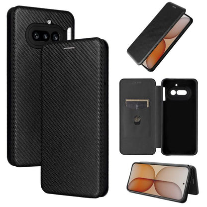 Carbon Fiber Texture Flip Leather Phone Case, For Nothing Phone 4a Pro, For Nothing Phone 4a, For Nothing Phone 3a Lite, For Nothing Phone 3 5G, For Nothing Phone 3a, For Nothing Phone 3a Pro, For Nothing CMF Phone 1, For Nothing Phone 2