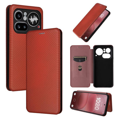 Carbon Fiber Texture Flip Leather Phone Case, For Nothing Phone 4a Pro, For Nothing Phone 4a, For Nothing Phone 3a Lite, For Nothing Phone 3 5G, For Nothing Phone 3a, For Nothing Phone 3a Pro, For Nothing CMF Phone 1, For Nothing Phone 2