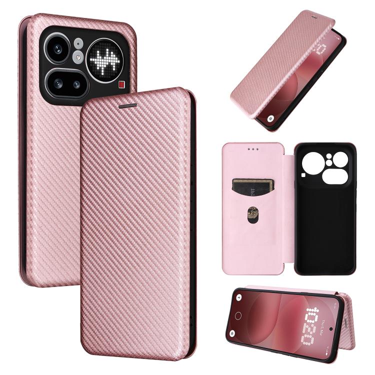 Carbon Fiber Texture Flip Leather Phone Case, For Nothing Phone 4a Pro, For Nothing Phone 4a, For Nothing Phone 3a Lite, For Nothing Phone 3 5G, For Nothing Phone 3a, For Nothing Phone 3a Pro, For Nothing CMF Phone 1, For Nothing Phone 2
