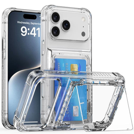 Kristallklare Flip-Kartensteckfach-Handyhülle, für iPhone 16 Pro Max, für iPhone 16 Pro, für iPhone 16 Plus, für iPhone 16, für iPhone 15 Pro Max, für iPhone 15 Pro, für iPhone 15 Plus, für iPhone 15, für iPhone 14 Plus, für iPhone 14, für iPhone 14 Pro