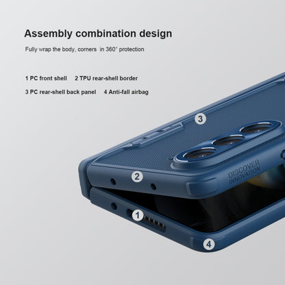 NILLKIN Frosted Fold PC + TPU Phone Case with Holder, For Samsung Galaxy Z Fold5