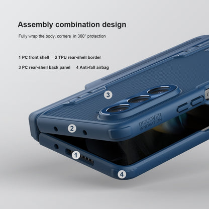 NILLKIN Frosted Fold PC + TPU Phone Case with Pen Slot, For Samsung Galaxy Z Fold5