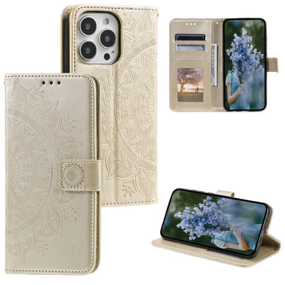 Totem Flower Embossed Leather Phone Case, For iPhone 16 Pro Max, For iPhone 16 Pro, For iPhone 16 Plus, For iPhone 16, For iPhone 15 Pro Max, For iPhone 15 Pro, For iPhone 15 Plus, For iPhone 15