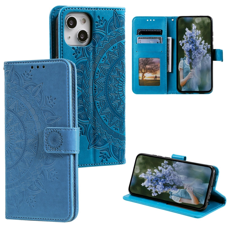 Totem Flower Embossed Leather Phone Case, For iPhone 16 Pro Max, For iPhone 16 Pro, For iPhone 16 Plus, For iPhone 16, For iPhone 15 Pro Max, For iPhone 15 Pro, For iPhone 15 Plus, For iPhone 15