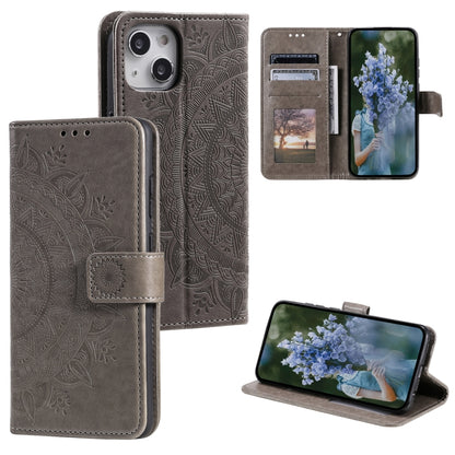 Totem Flower Embossed Leather Phone Case, For iPhone 16 Pro Max, For iPhone 16 Pro, For iPhone 16 Plus, For iPhone 16, For iPhone 15 Pro Max, For iPhone 15 Pro, For iPhone 15 Plus, For iPhone 15