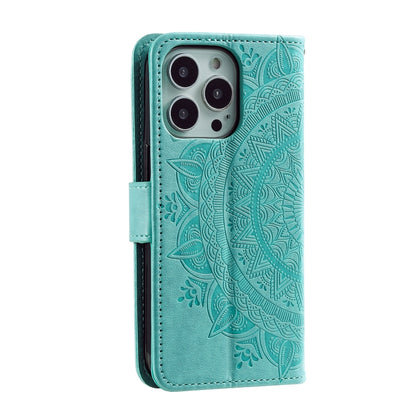 Totem Flower Embossed Leather Phone Case, For iPhone 16 Pro Max, For iPhone 16 Pro, For iPhone 16 Plus, For iPhone 16, For iPhone 15 Pro Max, For iPhone 15 Pro, For iPhone 15 Plus, For iPhone 15