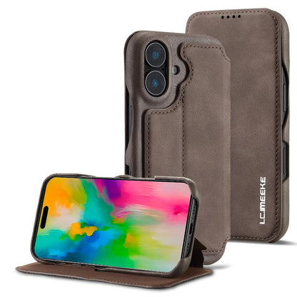 LC.IMEEKE Hon Ancient Series Flip Leather Phone Case, For iPhone 18 Pro / 17 Pro, For iPhone 18 Pro Max / 17 Pro Max, For iPhone 17, For iPhone 17 Air, For iPhone 16 Pro Max, For iPhone 16 Pro, For iPhone 16 Plus, For iPhone 16, For iPhone 15 Pro Max  ...