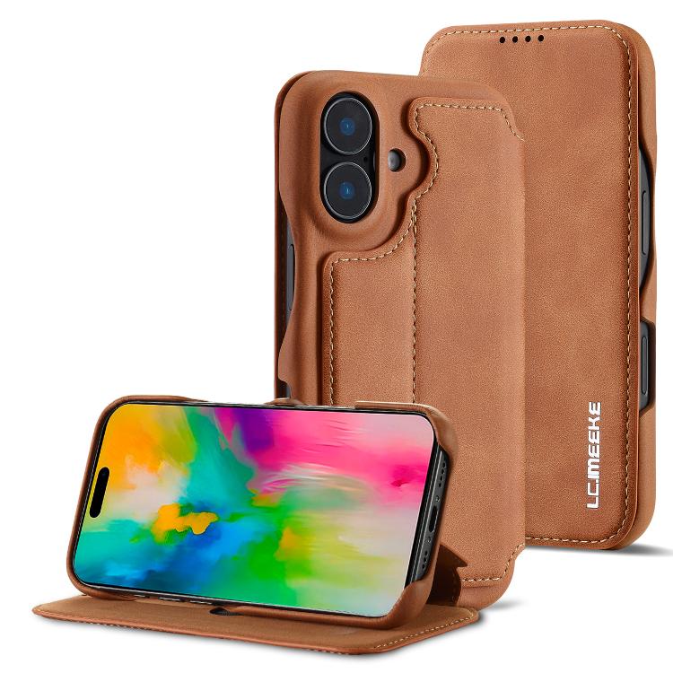 LC.IMEEKE Hon Ancient Series Flip Leather Phone Case, For iPhone 18 Pro / 17 Pro, For iPhone 18 Pro Max / 17 Pro Max, For iPhone 17, For iPhone 17 Air, For iPhone 16 Pro Max, For iPhone 16 Pro, For iPhone 16 Plus, For iPhone 16, For iPhone 15 Pro Max  ...