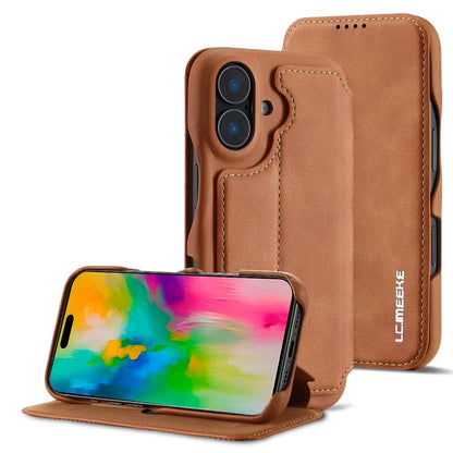 LC.IMEEKE Hon Ancient Series Flip Leather Phone Case, For iPhone 18 Pro / 17 Pro, For iPhone 18 Pro Max / 17 Pro Max, For iPhone 17, For iPhone 17 Air, For iPhone 16 Pro Max, For iPhone 16 Pro, For iPhone 16 Plus, For iPhone 16, For iPhone 15 Pro Max  ...