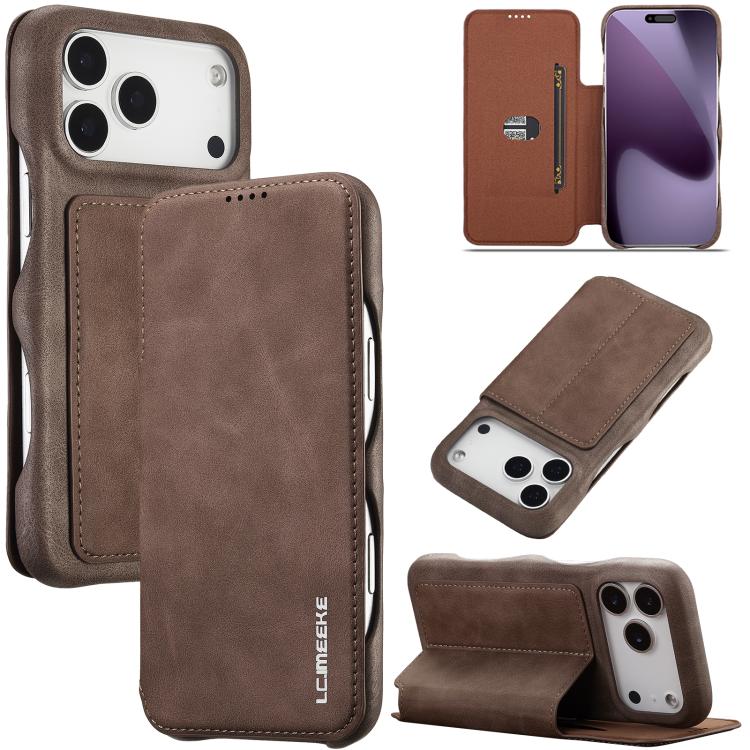 LC.IMEEKE Hon Ancient Series Flip Leather Phone Case, For iPhone 18 Pro / 17 Pro, For iPhone 18 Pro Max / 17 Pro Max, For iPhone 17, For iPhone 17 Air, For iPhone 16 Pro Max, For iPhone 16 Pro, For iPhone 16 Plus, For iPhone 16, For iPhone 15 Pro Max  ...
