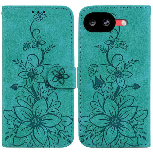 Lily Embossed Leather Phone Case, For Google Pixel 10a, For Google Pixel 9a, For Google Pixel 9 Pro, For Google Pixel 9, For Google Pixel 8a, For Google Pixel 8 Pro, For Google Pixel 8, For Google Pixel 7a, For Google Pixel 7 Pro, For Google Pixel 7   ...