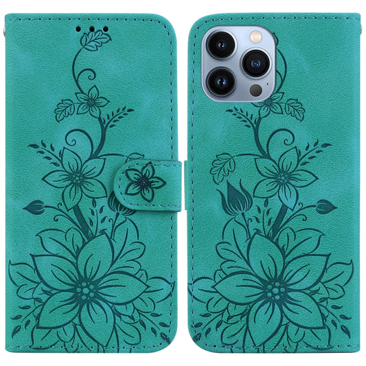 Lily Embossed Leather Phone Case, For iPhone 14 Pro Max, For iPhone SE 2022 / SE 2020 / 8, For iPhone 13 Pro Max, For iPhone 13 Pro, For iPhone 13, For iPhone 13 mini, For iPhone 12 / 12 Pro, For iPhone 12 Pro Max, For iPhone 12 mini�������������������...
