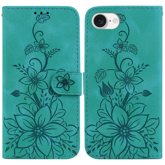 Lily Embossed Leather Phone Case, For iPhone 17e / 16e, For iPhone 17 Pro Max, For iPhone 17 Pro, For iPhone 17, For iPhone Air, For iPhone 16 Pro Max, For iPhone 16 Pro, For iPhone 16 Plus, For iPhone 16, For iPhone 15 Pro Max, For iPhone 15 Pro      ...